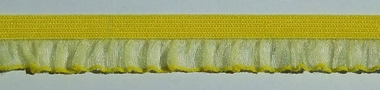 Elastic Lace+Organza ruche 15-16mm (50 m), Yellow